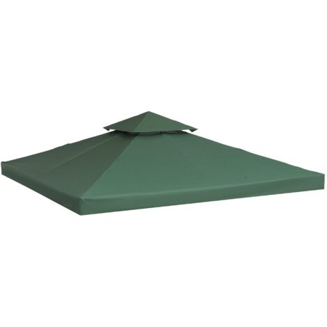 Replacement canvas for gazebo tent 3 x 3 m dark green (1/5)