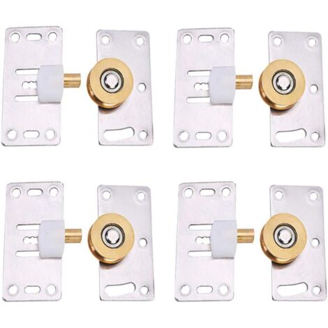 Sliding Door Rollers, 4 Set Sliding Door Rollers Closet, Closet Door Pulley, Furniture Sliding Wheels, for Cabinets, Wardrobes, Windows, Sliding Doors
