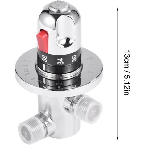 Hot Cold Water Mixer Valve Solid Brass Thermostatic Mixer Valve Fixed Temperature Mixing Valve for Kitchen Bathroom Sink Toilet G1/2