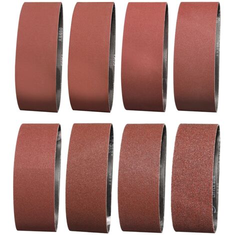 Sruhrak Sanding Belt 75X533 mm - Grains 2 X 40/60/80/120/180/240/320/400 Sander Belt for Sanding, Polishing and Dusting, Ideal for Wood (16 Pieces)