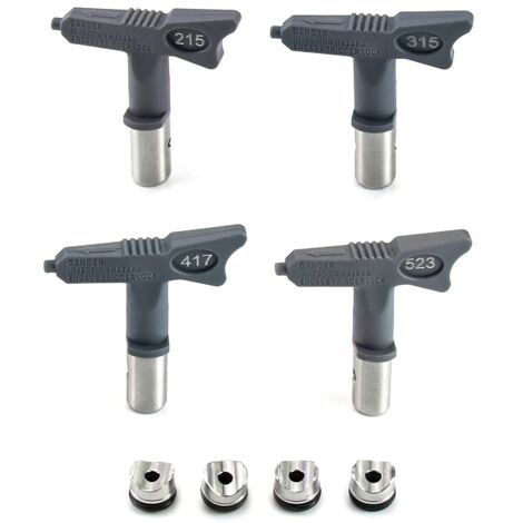 4 Pieces Reversible Airless Tip Nozzle, Paint Sprayer Nozzle Accessories (215, 315, 417, 523) (1/5)