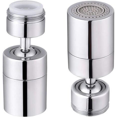 Faucet Aerator 360° Swivel 2 Modes Adjustable Bathroom Kitchen Faucet Accessory-24mm Male Thread (1/5)