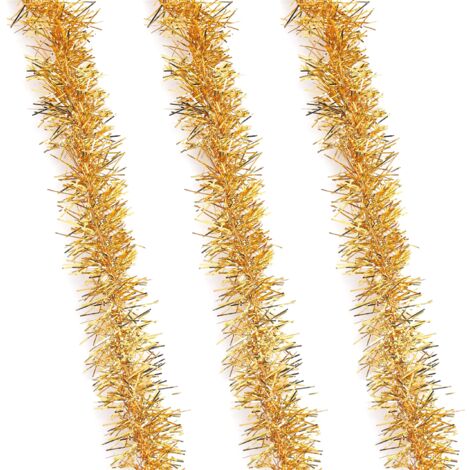 Gold Plastic Christmas Garland - 45m Long, 15mm Fine Glitter Christmas Tree Garland - Christmas Accessories for Decorating Christmas Tree, Parties and New Year (1/5)