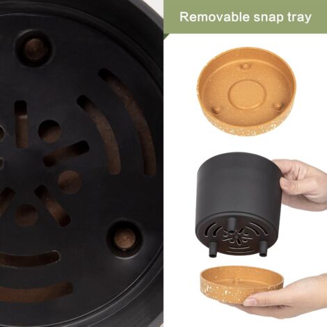 Set of 2 12cm Plant Pots, Indoor Plant Pots with Drainage Holes and ...
