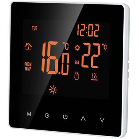 16A Digital Thermostat LCD Display Touch Screen Programmable Electric Heating Thermostat for Home School Orange (1/5)