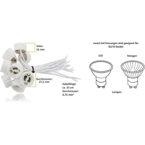 GU10 socket for LED and halogen, 20 pieces [Energy Class A]