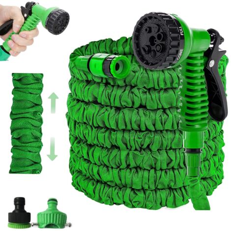 Flexible Garden Hose, Expandable Green, Multifunctional Retractable (25FT: 7.5M, Green) (1/5)