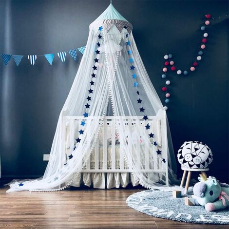 Mosquito Net, Bed Canopy Mosquito Net Curtain for Baby Kids, Princess Bed Tent Decoration Blue (1/5)