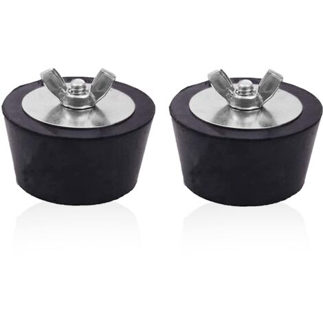 Swimming Pool Winter Plug, 51 mm Rubber Plug with Stainless Steel Wing Nut for Swimming Pool Pipes Winter Maintenance of Fittings (2 Pieces)