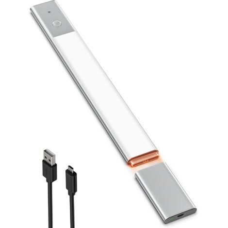 LED Closet Light 40cm with Motion Sensor, LED Kitchen Under Cabinet Lighting White Light 5000K with 3 Lighting Modes, USB Rechargeable LED Strip Light, LED Bar - 1 Pc (1/5)