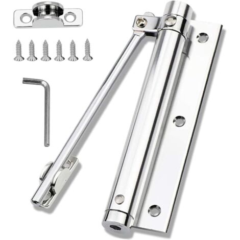 Spring Door Closer, Aluminum Alloy Spring Door Closer, Adjustable Silver Spring Door Closer, Aluminum Alloy Doors (1/5)