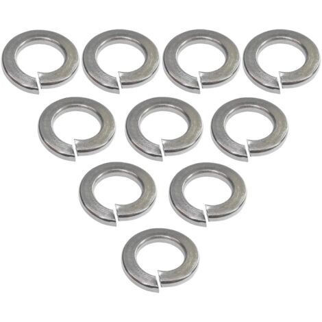 Pack of 10 M10 Spring Lock Washers - A2 Stainless Steel - DIN127 - DIY
