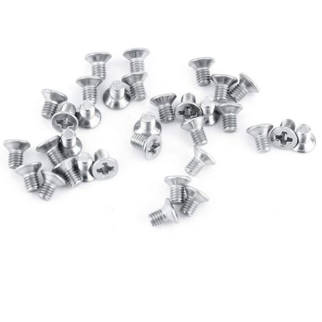 100pcs M3 Flat Head Cylindrical Screws Countersunk Head Machine Screws Bolt Stainless Steel SS304 (4mm)