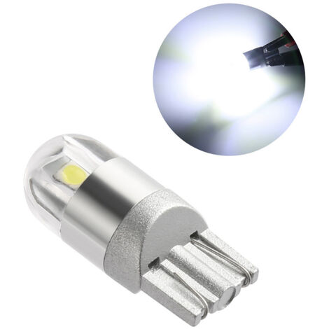 10Pcs White T10 3030 2SMD LED Car Bulbs Lamp High Illuminance LED Parking Light LED Turn Signal Light for License Plate Bulb LED Night Light Motorcycle (White Light) (1/5)