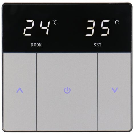 Underfloor Heating Thermostat Touch Button Energy Saving and Easy to Use AC230V 10A for Underfloor Heating Black (1/5)