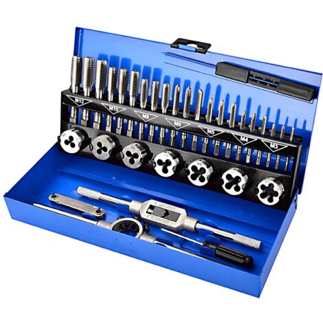 32-Piece Alloy Steel Tap and Die Set - Metric Thread Cutting Tools - Threading Kit with Storage Case (1/5)