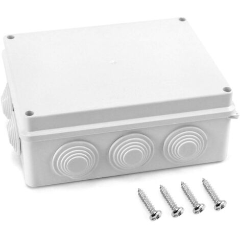 Junction box, IP65 in ABS plastic, waterproof for outdoor use, White, 200 x 155 x 80 mm (1/5)