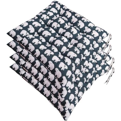 Set of 4 Chair Pads, Soft Padded Chair Cushion with Ties Portable Home Office Decoration Multi-Color, Soft Seat Cushion 40 x 40 cm