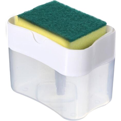 Dish Soap Dispenser - 2 in 1 Dishwashing Liquid Dispenser for Kitchen - Dish Soap Dispenser Countertop Organizer for Kitchen Sink (White)