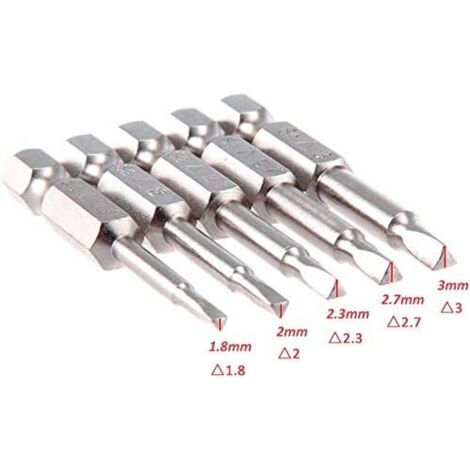 5PCS Magnetic Triangle Head Screwdriver Bits Set S2 Steel 1.8mm, 2mm, 2 ...