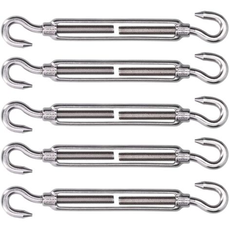 Shade Sail Hardware, Hook and Hook Anti-rust Adjustable Bungee Cord Turnbuckle to Adjust Tension for Fixing(M10)
