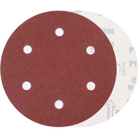 30pcs 225mm Sanding Disc 180 Grit Sanding Disc for Long Neck Sanders, Drywall Grinders 6 Hole Round Sandpaper (1/5)