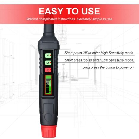 Portable Gas Leak Detector Combustible Gas Detector with Audible and Visual Alarm for All Flammable Gases Propane Methane Natural Gas
