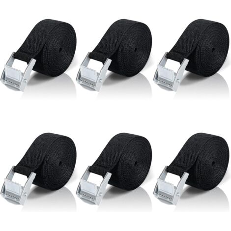2M Tie Down Strap, 4 Pieces Ratchet Strap with Zinc Alloy Buckle for Motorcycle/Car/Bike Rack/Luggage Securing (1/5)