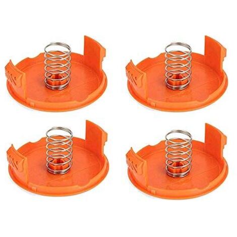 (4 Spool Covers + 4 Springs) Replacement Spool Cap for Black Decker GH900 LST201 GH600 NST2018 CST2000, Weed Eater Wacker Cap Cover (1/5)