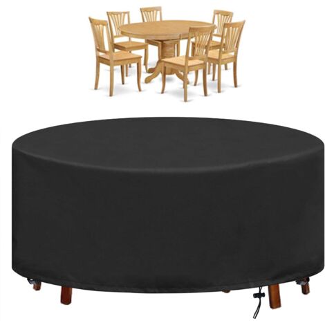 Garden Table Cover Round Garden Table Tarpaulin Waterproof Anti-UV Oxford Robust Garden Protective Cover Ø190X80CM (1/5)