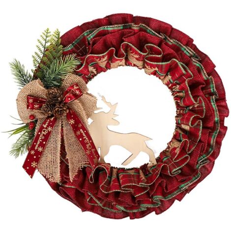 Christmas Wreath Door, Christmas Tree Garland Door Hanging Christmas Decoration Artificial Christmas Wreath Front Door Christmas Wreath for Door Living Room Bedroom (1/5)