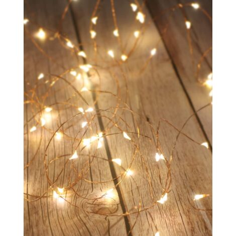 Fairy Lights, 5M 50LED Fairy Lights Battery Operated Mini LED Indoor Fairy Lights Decoration for Bedroom Christmas Wedding Party Home Garden, Warm White