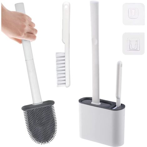 Silicone Toilet Brush - Toilet Brush with Small Brush and Drain Box - Hygiene and Durability for Bathroom and Guest Toilet (1/5)