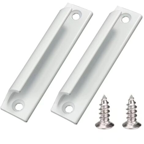2pcs Aluminum Alloy Handle Sliding Door Handle Balcony Door Handle Cabinet Drawer Handle(White) (1/5)