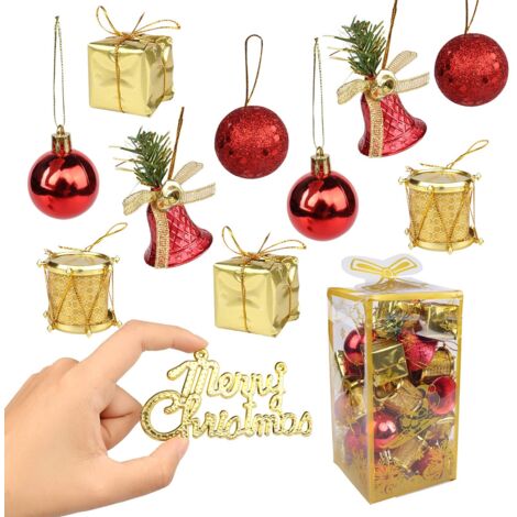 Christmas Balls Red Gold, 32 Pieces Glitter Christmas Tree Balls, Shatterproof Christmas Ball, for Home Party Wedding Stage Props Ornaments Tree Decorations (1/5)