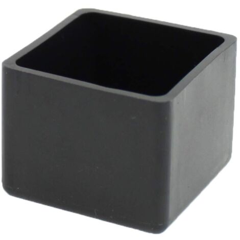 Square Rubber Tips for Chairs, Tables, Furniture Legs, 50mm (Black 4pcs) (1/5)