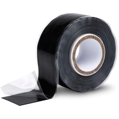 25mm x 3m Adhesive Insulating Silicone Tape - Black Silicone Tape - Waterproof Adhesive Tape (1/5)