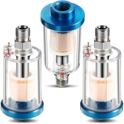 Water Oil Separator Filter, 3 Pcs Airbrush Filter Moisture Separator, 1/4 Inch NPT Inlet and Outlet (1/5)