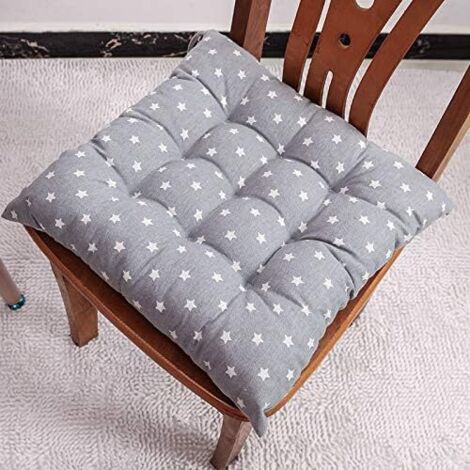 Image showcasing Set of 4 Chair Pads, Soft Padded Chair Cushion with Ties Portable Home ...