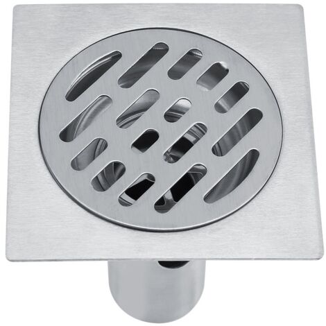 Square Shower Drain Stainless Steel Square Anti-Odor Floor Drain for Bathroom Wide Gauge 4 x 4 Inch