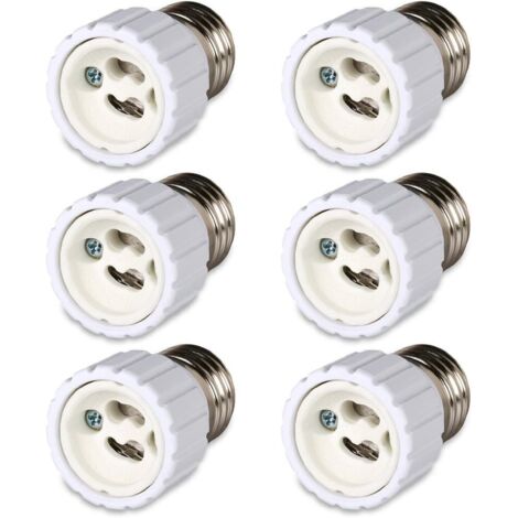Pack of 6 E27 Bayonet Socket to GU10 Socket Converter, 220-240V [Energy Class A]