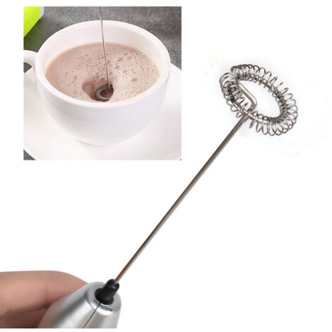 Electric Milk Frother Non-Stick Stainless Steel Foam Maker for Egg Breaking Battery Operated (1/5)