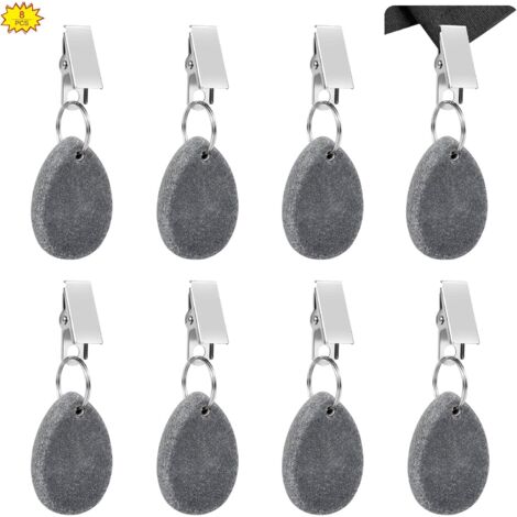 Tablecloth Weights, 8Pcs Stone Tablecloth Weights with Clip, Marble Tablecloth Weights, Tablecloth Pendant, Stone Tablecloth Clip for Outdoor, Camping, Picnic, Party and Garden