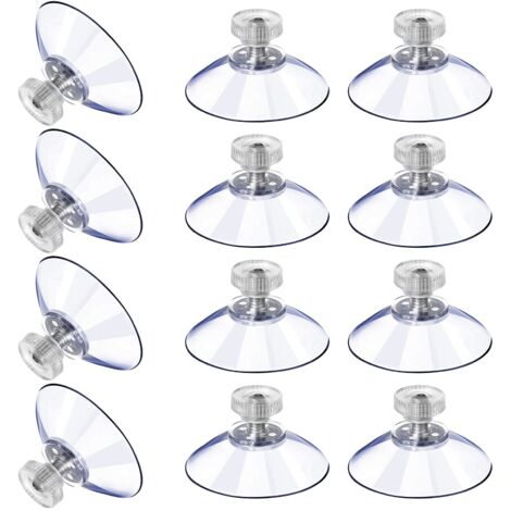12 Large Suction Cups Plastic Suction Cups Transparent Anti-Collision Rubber Suction Cup Screw Metal Nut Strong Suction Cup Transparent PVC Replacement with Screw Nut (40M5-10) NPTERBL (1/5)