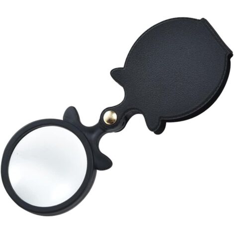 10X Mini Pocket Magnifier Folding Handheld Magnifying Glass with Leather Pouch Compatible with Reading Science Classroom (1/5)