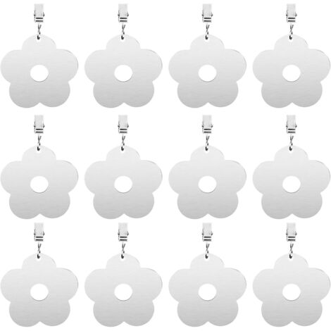 Diealles Shine Tablecloth Weights, 12 Pieces Heavy Duty Tablecloth Weights, Stainless Steel Tablecloth Weights with Clips, Tablecloth Pendant for Outdoor Garden (1/5)