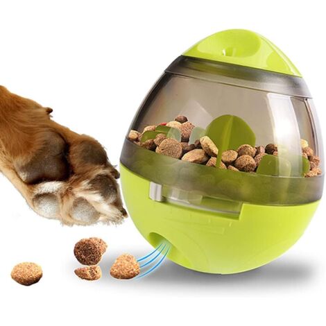 Treat Dispensing Dog Toy (Large) - Treat Dispenser/Interactive Toys/IQ Slow Feeder Treat Ball (Green) for Small Medium Dogs and Cats (1/5)