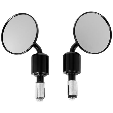 Side Mirrors,7/8" Handlebar End Mirrors Universal Adjustable Motorcycle Hand Bar End Mirrors 3" Rearview Mirrors End Side Mirror(Black) (1/5)