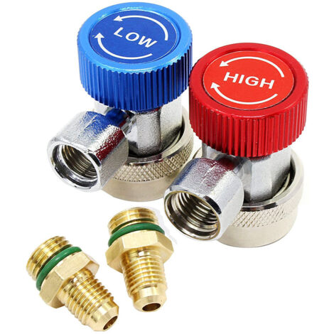 Adjustable R134A Quick Coupler AC Charging Fittings Connect Adapter 1/4" SAE HVAC Car Air Conditioning Conversion Kit