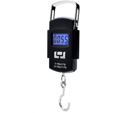 Digital Scale Luggage Hook 50kg/110lbs Electronic Precision Scale Travel Luggage Baggage Scale, Kitchen, Hunting & Fishing, Black (1/5)